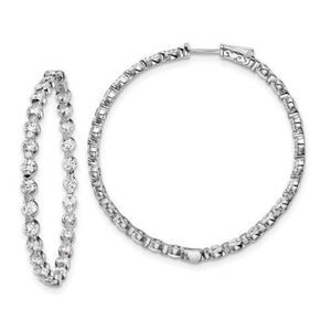 Sterling Shimmer Sterling Silver Rhodium-plated 54 Stone 3.5mm CZ In and Out Rou